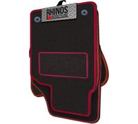 Tailored Luxury Floor Mats for Audi A1 S Line (2010-2018) - Full Set, Black with Red Leather Edging