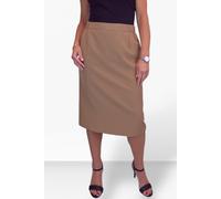 Tailored Midi Pencil Skirt Paulo Due Tan 22