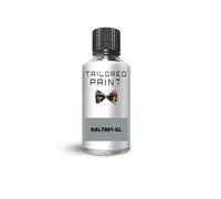 Tailored Paint 2K Direct Gloss Paint RAL Colour Code For Wood, Metal, Plastic, PVC, Car, Motorbike, Moped, Scooter, Tractor (Touch Up Bottle With Brush, RAL7001 Silver Grey)