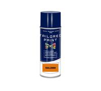 Tailored Paint 2K Direct Gloss Paint RAL Colour Code For Wood, Metal, Plastic, PVC, Car, Motorbike, Moped, Scooter, Tractor (Aerosol Paint Can, RAL2000 Yellow Orange)