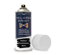 Tailored Paint Premium Radiator Aerosol Spray Paint Heat Resistant To 100ºC - Quick Air Dry No Primer Needed (Gloss, Black)
