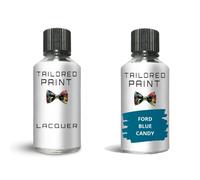 Tailored Paint Touch Up Paint For Ford Fiesta Mk7 2009-Present Blue Candy Metallic Quality Bottle Stone Chip Scratch Repair (Touch Up Paint + Lacquer)