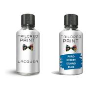 Tailored Paint Touch Up Paint For Ford Fiesta Mk7 2009-Present Desert Island Blue Metallic JDCEWHA Quality Bottle Stone Chip Scratch Repair (Touch Up Paint + Lacquer)