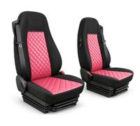Tailored PU Leather 2X Seat Covers Red Black Fits Volvo FH FH16 Series Euro 6 2013-2020