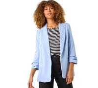 Tailored Ruched Sleeve Stretch Blazer Roman Light Blue 12