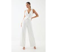 Tailored Tie Shoulder Waistcoat Jumpsuit MissPap White 6