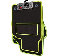 TAILORED TO FIT AUDI A1 SPORT (2010-2018) - FULL SET OF LUXURY INTERIOR FLOOR CARPET CAR MATS - BLACK MAT + NEON YELLOW EDGING