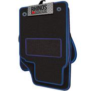 Tailored To Fit CITROEN C1 SPLASH (2005-2014) (1 CLIP) - Non Slip, Complete Carpet Car Floor Mats, All Weather, Anti-Slip Backing, Easy to Clean - Black Mat + Blue Leather Edging