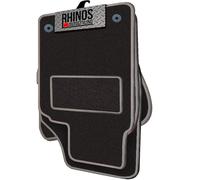 TAILORED TO FIT FORD FOCUS TITANIUM (2011-2014) - FULL SET OF TAILORED LUXURY INTERIOR FLOOR CAR CARPET MATS - BLACK MAT + DARK GREY LEATHER EDGING