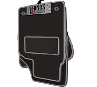 Tailored To Fit FORD FOCUS TITANIUM (2011-2014) - Non Slip, Complete Carpet Car Floor Mats, All Weather, Anti-Slip Backing, Easy to Clean - Black Mat + Dark Grey Leather Edging