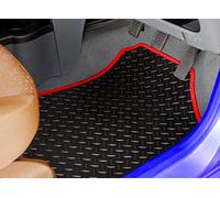 TAILORED TO FIT Hyundai Kona (2017 ON) - PREMIUM GENUINE TAILORED EXACT FIT RUBBER CAR MATS - RUBBER MAT + RED TRIM
