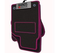 TAILORED TO FIT Nissan Juke (2010-2019) - FULL SET OF LUXURY INTERIOR FLOOR CARPET CAR MATS - BLACK MAT + PINK EDGING
