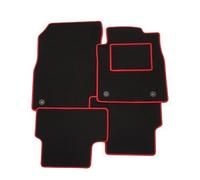 TAILORED TO FIT Nissan Note 2013 2014 2015 2016 2017 - FULL SET OF TAILORED LUXURY INTERIOR FLOOR CAR CARPET MATS - BLACK MAT + RED EDGING