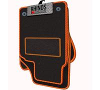 TAILORED TO FIT Peugeot 307 - FULL SET OF LUXURY INTERIOR FLOOR CARPET CAR MATS - BLACK MAT + ORANGE EDGING