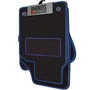 Tailored To Fit Volkswagen Fox (2005-2011) - Non Slip, Complete Carpet Car Floor Mats, All Weather, Anti-Slip Backing, Easy to Clean - Black Mat + Blue Leather Edging