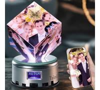 TailorGift Custom Picture Frames with Color Photo, Customized 3D Crystal Photo Frame Gift, Personalized photo Anniversary Birthday Gifts for Women Her Him.Personalized Picture in Crystal for Couples