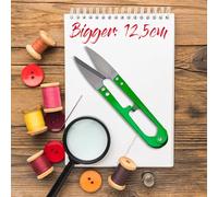 Tailoring Spring Scissors, Size XL 12.5 cm, Professional Metal Sewing Thread Cutter with U-Shape, Precise Cut for Embroidery, Cloth, Threads, DIY, Bonsai, Garden, Plants (Green)