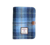 TAILORMAP Harris Tweed A5 Notebook Binder,Wool Fabric Refillable A5 Binder,6 Ring planner with A5 Refill Papers,Pen Loop A5 Size Notebook Journals for Writing (Blue)
