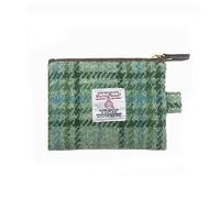 TAILORMAP Harris Tweed Mini Coin Purse with YKK Zip, Mint Green | Handmade wool outer, 10.7 x 8.5 cm, card pouch, lipstick pouch, coins, keys and small everyday essentials
