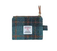 TAILORMAP Harris Tweed Mini Coin Purse with YKK Zip, Navy Blue | Handmade wool outer, 10.7 x 8.5 cm, card pouch, lipstick pouch, coins, keys and small everyday essentials