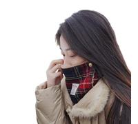 TAILORMAP Harris Tweed Wool Neck Warmer for Women and Men Warm Scarf with Velvet Snap Collar Anti-cold Neck Plaid Scarf - Christmas Eve