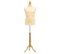 Tailors Dummy Kids Age 10/12 Dressmakers Fashion Mannequin Students Cream With Lightwood Stand