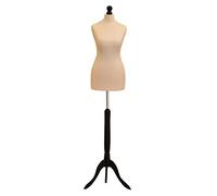 Tailors Dummy Size 16/18 Female Dressmakers Fashion Mannequin Students Cream With Black Stand