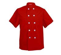 TAILOR'S Men's Chef Coat Short Sleeve Chef Shirt Cook Coat Barista Baker Uniform Restaurant Clothes Barista Shirt