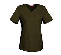 TAILOR'S Women's Personalized Scrub Tunic Medical Scrubs Hospital Scrub Top Customizable Olive