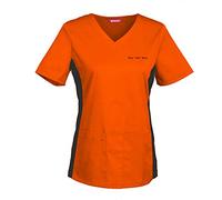 TAILOR'S Women's Personalized Scrub Tunic Medical Scrubs Hospital Scrub Top Customizable Orange