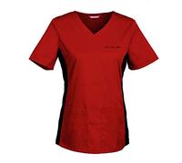 TAILOR'S Women's Personalized Scrub Tunic Medical Scrubs Hospital Scrub Top Customizable Red