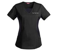 TAILOR'S Women's Personalized Scrub Tunic Medical Scrubs Hospital Scrub Tunic Customizable Black
