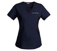 TAILOR'S Women's Personalized Scrub Tunic Medical Scrubs Hospital Scrub Tunic Customizable Dark Blue