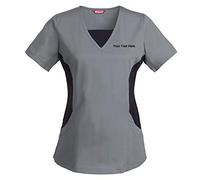 TAILOR'S Women's Personalized Scrub Tunic Medical Scrubs Hospital Scrub Tunic Customizable Grey