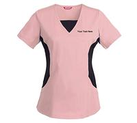 TAILOR'S Women's Personalized Scrub Tunic Medical Scrubs Hospital Scrub Tunic Customizable Pale Pink