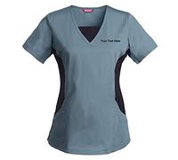 TAILOR'S Women's Personalized Scrub Tunic Medical Scrubs Hospital Scrub Tunic Customizable Steel Grey