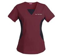 TAILOR'S Women's Personalized Scrub Tunic Medical Scrubs Hospital Scrub Tunic Customizable Wine