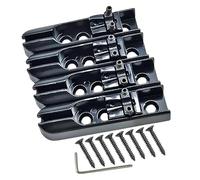 Tailpiece for Bass Bridge, Bass Bridge 4 Strings, Single String Bass Bridge - 4 x Bass Guitar Parts, 4-String Guitar Bridge with Wrench, Metal Saddle Tailpiece