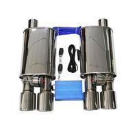 Tailpipe 1 Pair Universal Car System Vacuum Valve Control Exhaust Pipe Muffler Kit Variable Sound 51 63 76 MM With Nozzle Car Exhaust Muffler Pipe(51MM)