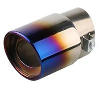 Tailpipe 2.5" 1PCS Inlet Car Auto Exhaust Muffler Tip Pipe Stainless Steel Chrome Trim Rear Tail Throat For Most Cars Car End Pipes(Burnt Blue straight)