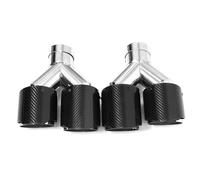 Tailpipe 2PCS Universal Exhaust Tip Car Carbon Fibre Black Y-Shaped Double Out Glossy Muffler Tailpipe Nozzle Exhaust Tips Dual Muffler Tip(ID60MMOD114MM)