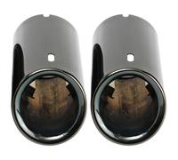 Tailpipe 2X Titanium Black Car Exhaust Pipes Tail Tips For BMW For E90 E92 325 328I For 3 Series Exhaust Tips Dual Muffler Tip
