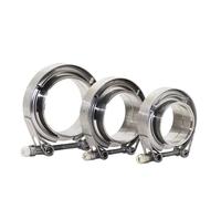 Tailpipe Car 304 Stainless Steel V Band Clamp Turbo Exhaust Pipe Vband Male Female Flange Kits Universal Car End Pipes(4 inch 102mm)