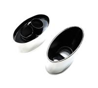 Tailpipe Car Accessories Big Oval Exhaust Tip Double Inner Muffler Stainless Steel For RS5 RS6 RS7 C8 A6 A7 Exhaust(Silver Double inner)