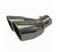 Tailpipe Car Bent Dual Exhaust Tip Bolt-on Slant Cut Tailpipe Muffler 63/76MM Black For Titanium Plated Stainless Steel Car End Pipes(76mm)