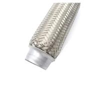 Tailpipe Car Exhaust Flex Pipe Stainless Steel Double Braided Flex Connector Piping Weld Flexible Joint Tube For Muf Universal 51mm/2inch Car Exhaust Muffler Pipe(51MM-186MM)