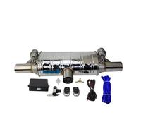 Tailpipe Car Exhaust System Vacuum Valve Mufflers Remote Control Variable Exhaus Universal T Shape One In Two Out Stainless Steel Car Exhaust Muffler Pipe(Vacuum 70MM)