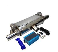 Tailpipe Car Exhaust System Vacuum Valve Mufflers Remote Control Variable Exhaus Universal T Shape One In Two Out Stainless Steel Car Exhaust Muffler Pipe(Vacuum pump 51MM)