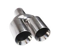 Tailpipe Dual Exhaust Tips Muffler Tail Pipe 63mm Inlet 89mm Outlet Polished Stainless Steel Weld-On Universal For Cars & Trucks Car End Pipes(Asymmetric)