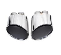 Tailpipe For A3 A4 A5 A6 S3 S4 S5 S6 Exhaust Pipe Modification Tailpipe Muffler Stainless Steel Tip Nozzle Head Exhaust Tips Dual Muffler Tip(Silver B)